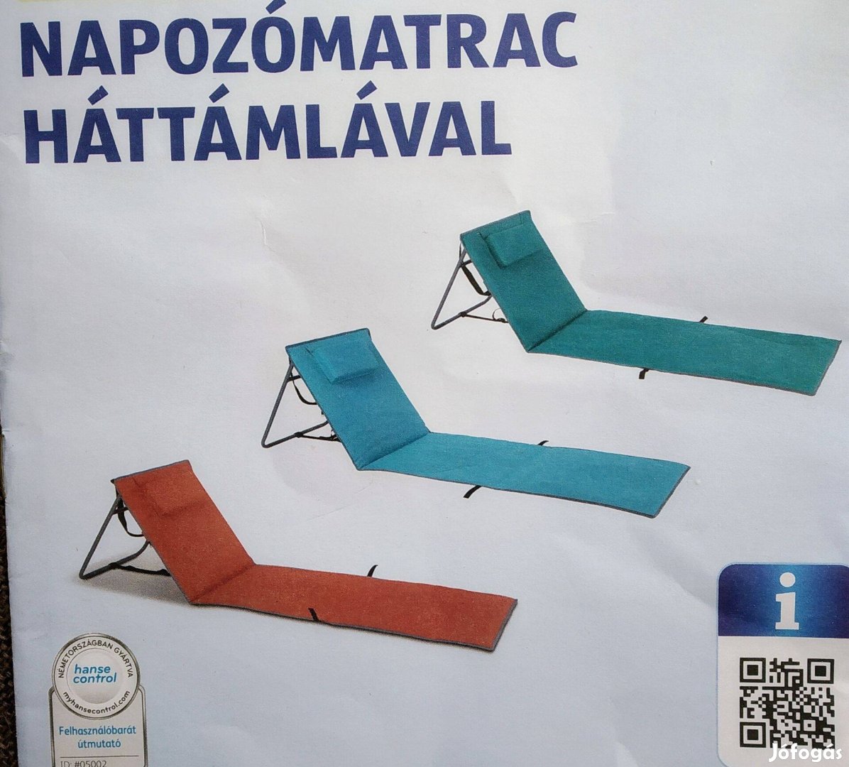 Strandmatrac Napozó Ágy Új 160X51X3 CM
