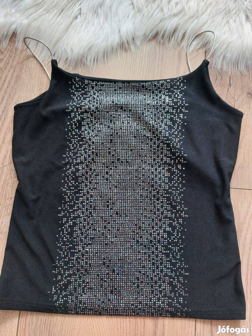 Strasszos pántos felső, top, blúz