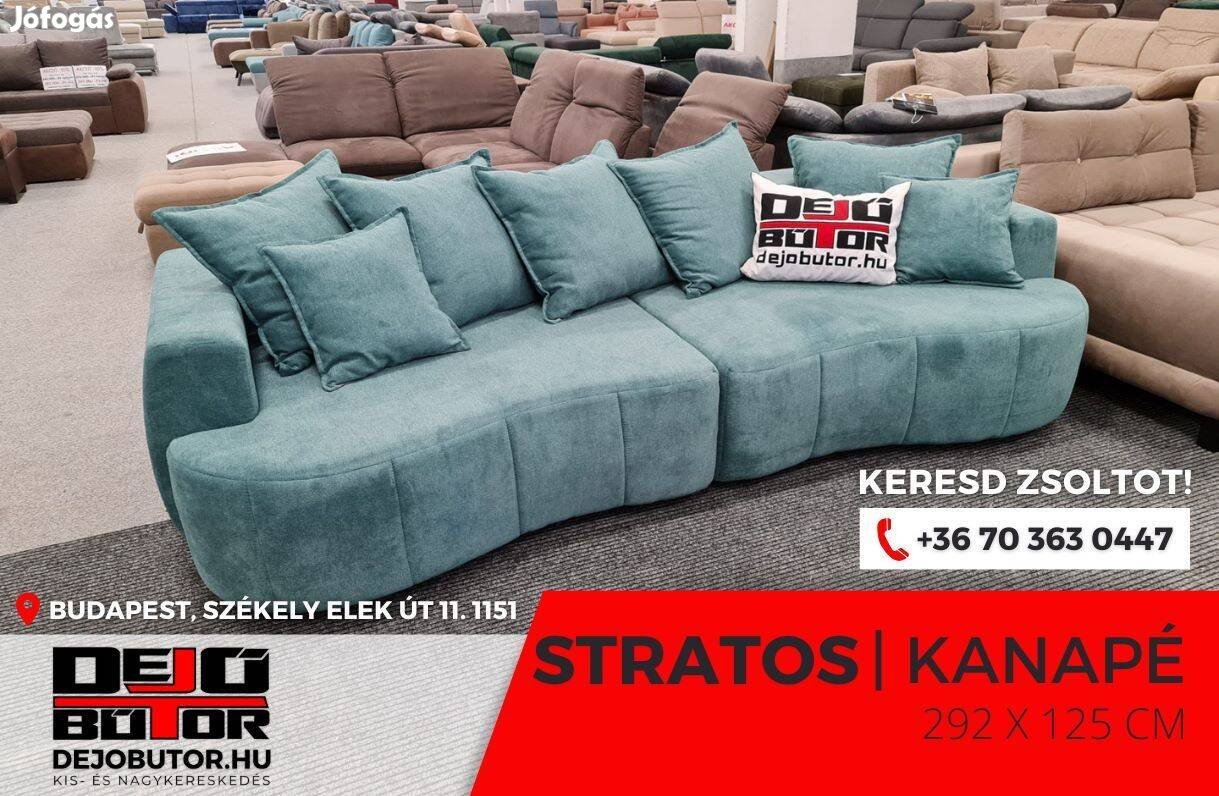 Stratos aston 11 zöld kanapé ülőgarnitúra 292x125 cm ágyazható