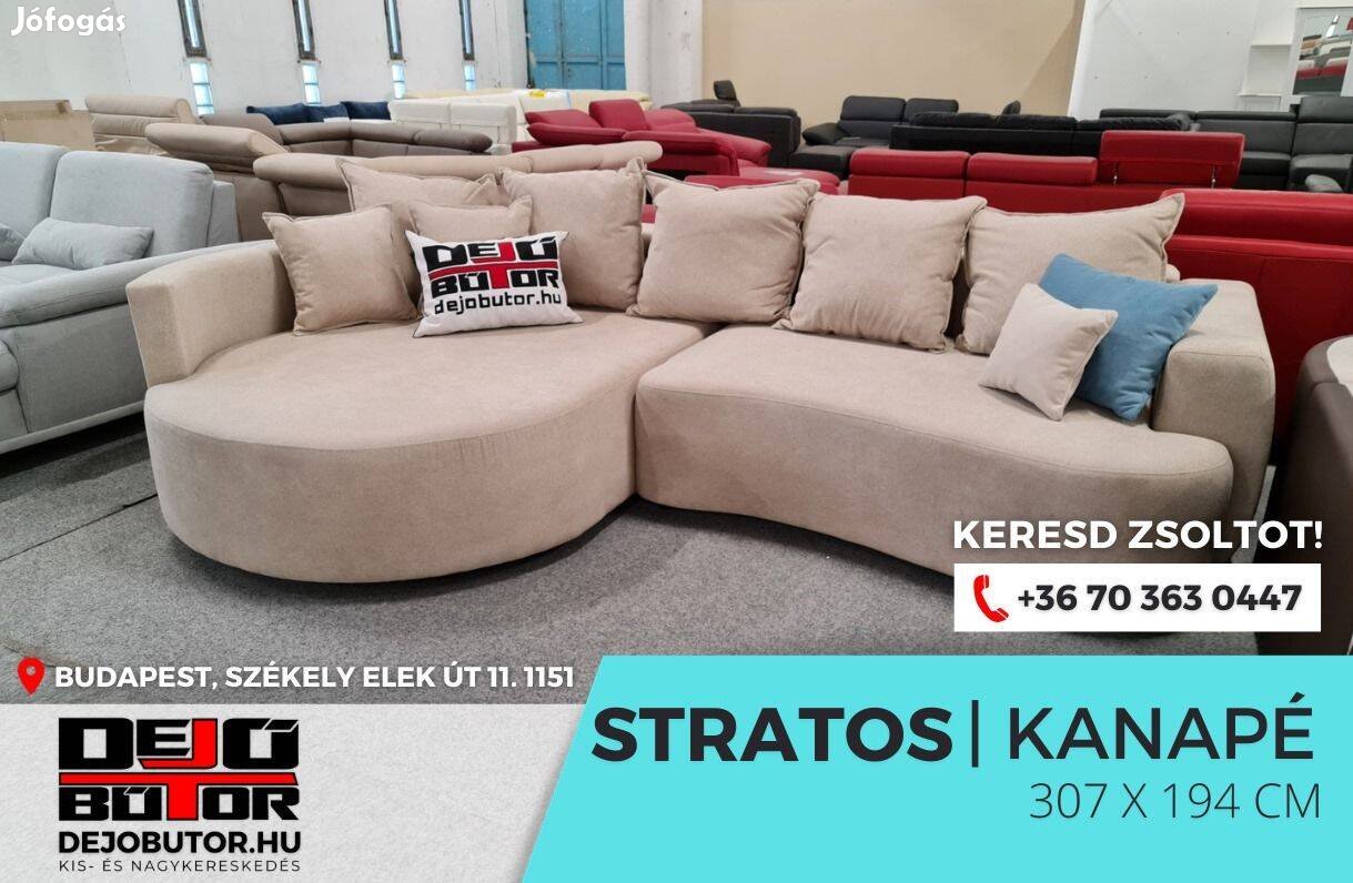 Stratos kanapé ülőgarnitúra rugós bútor 307x194 cm bézs sarok