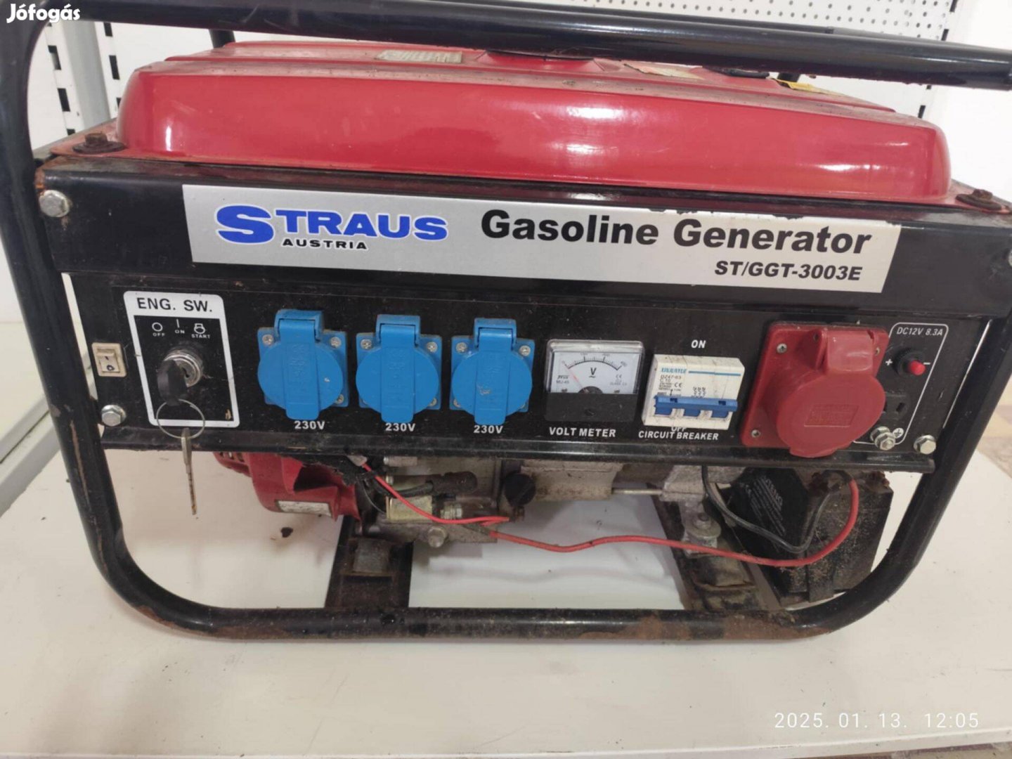 Straus Önindítós Benzines Áramfejlesztő 3500W 230V/380V Aggregátor