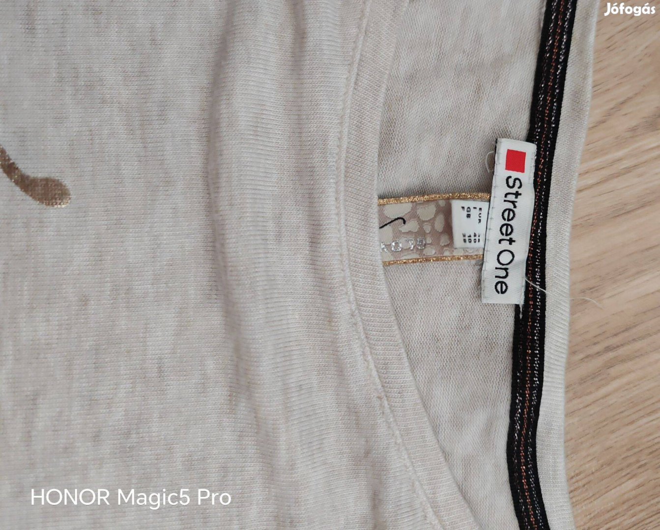 Street One finomkötött női felső arany felirattal S-M