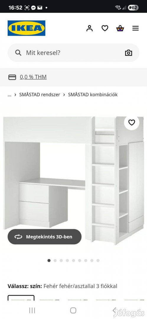 Stuva galériaágy+asztal+tároló