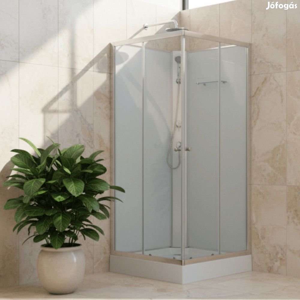 Stuxi Genova 80x80 cm szögletes két tolóajtós fehér