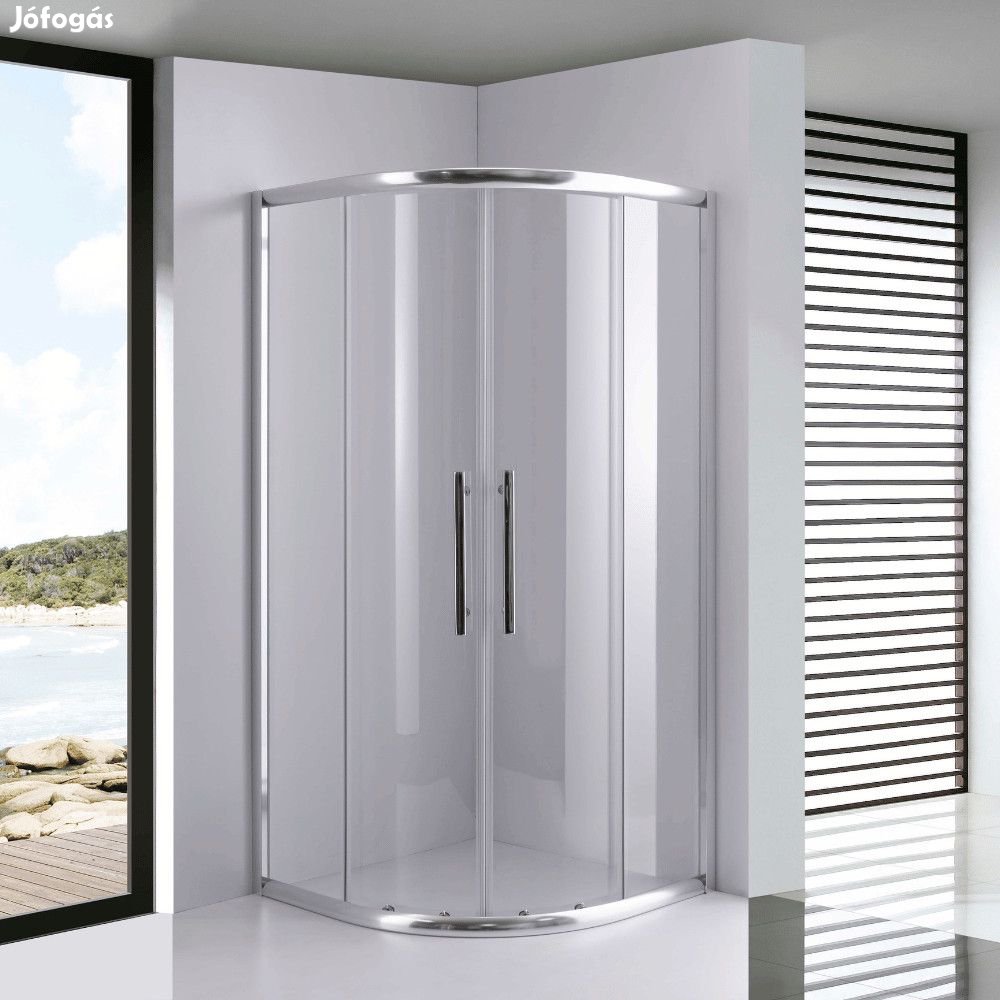 Stuxi Nizza 90x90 cm íves két tolóajtós zuhanykabin 6 mm