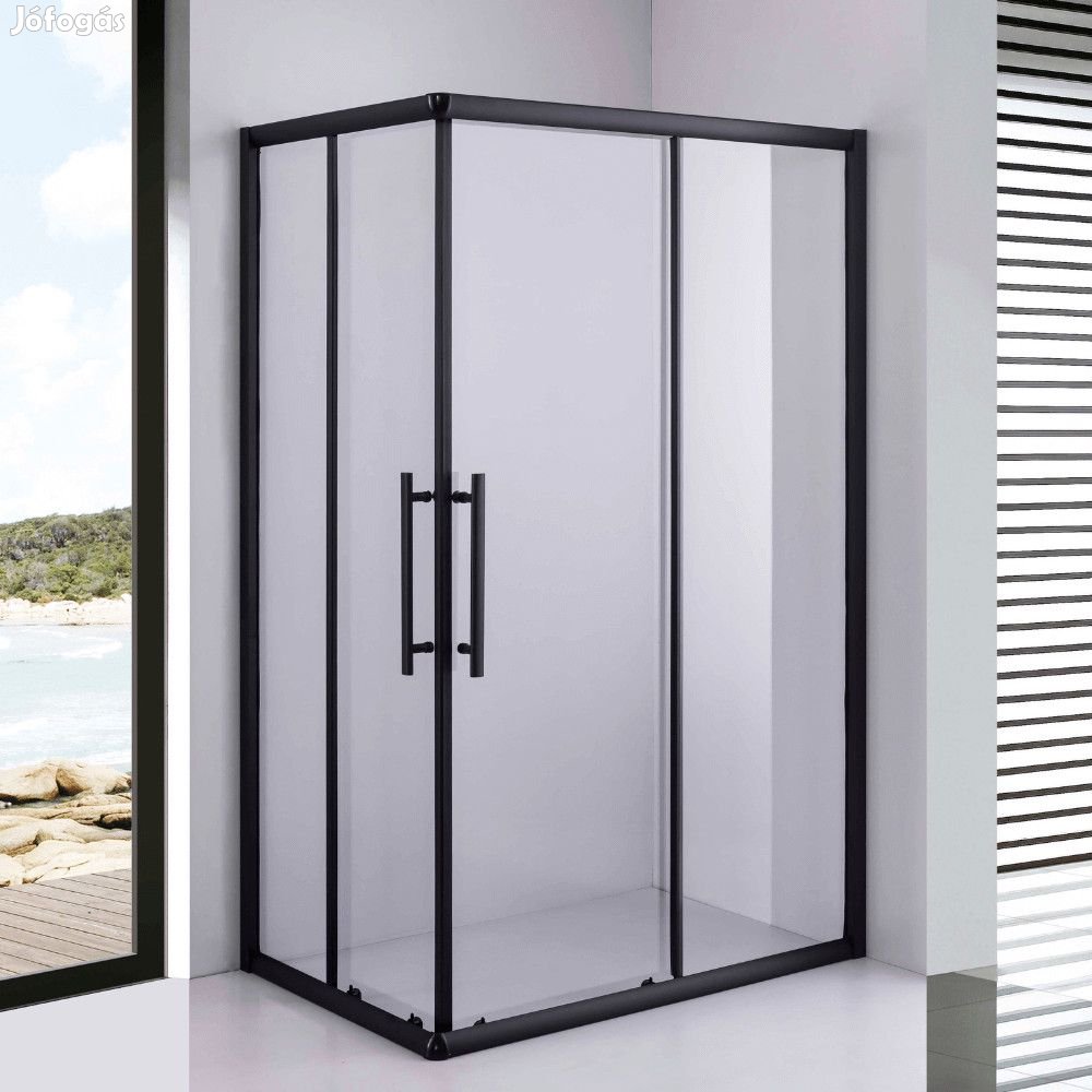 Stuxi Nizza Black 100x80 cm aszimmetrikus két tolóajtós