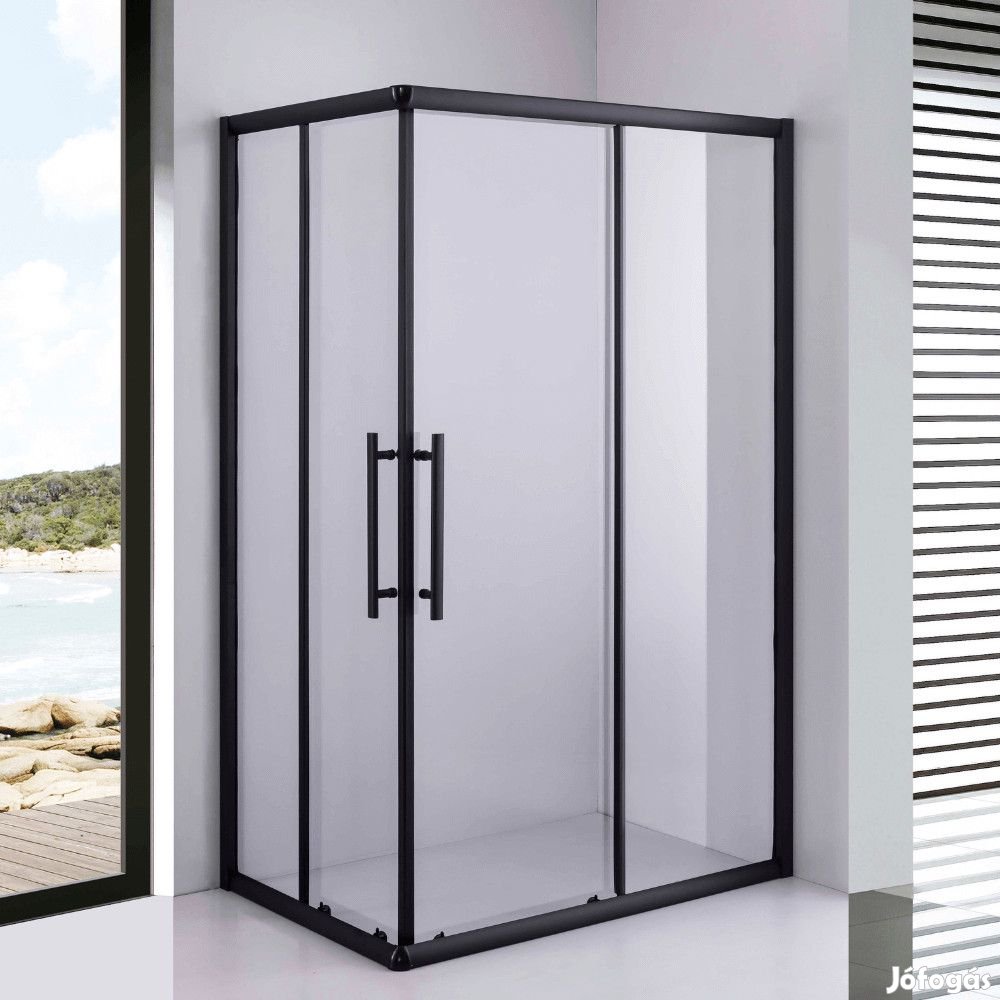 Stuxi Nizza Black 100x80 cm aszimmetrikus két tolóajtós