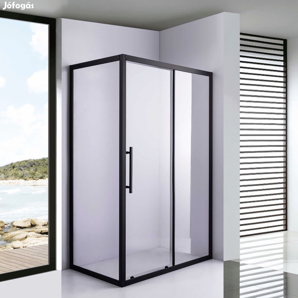 Stuxi Nizza Black 110x90 aszimmetrikus szögletes tolóajtós