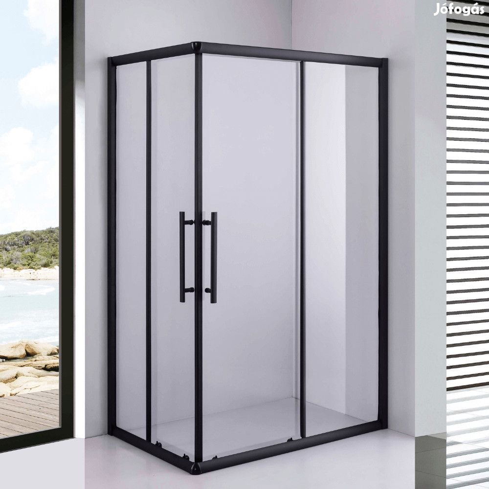 Stuxi Nizza Black 120x80 cm aszimmetrikus két tolóajtós