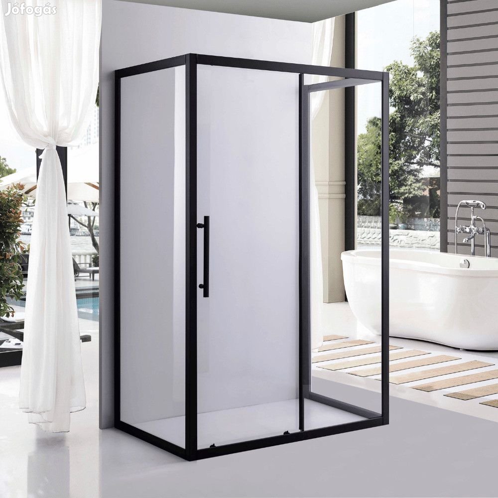 Stuxi Nizza Black 140x90 falsíkra szerelhető 3 oldalú