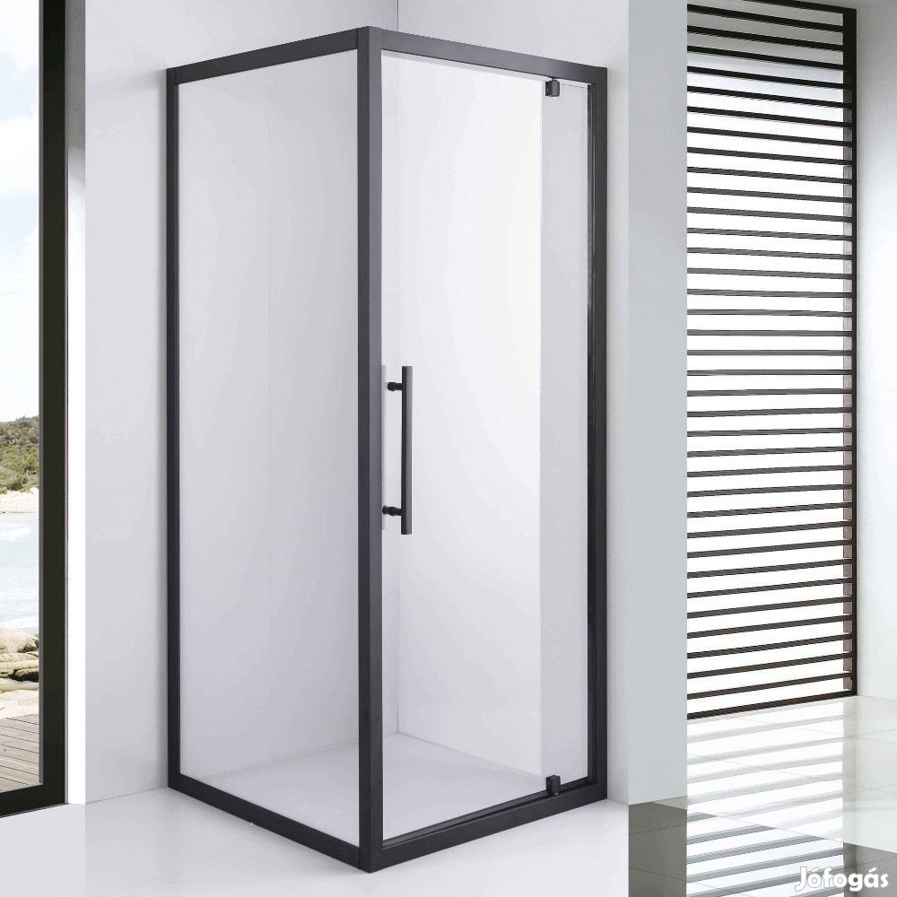 Stuxi Torino Black 100x100 szögletes nyílóajtós zuhanykabin