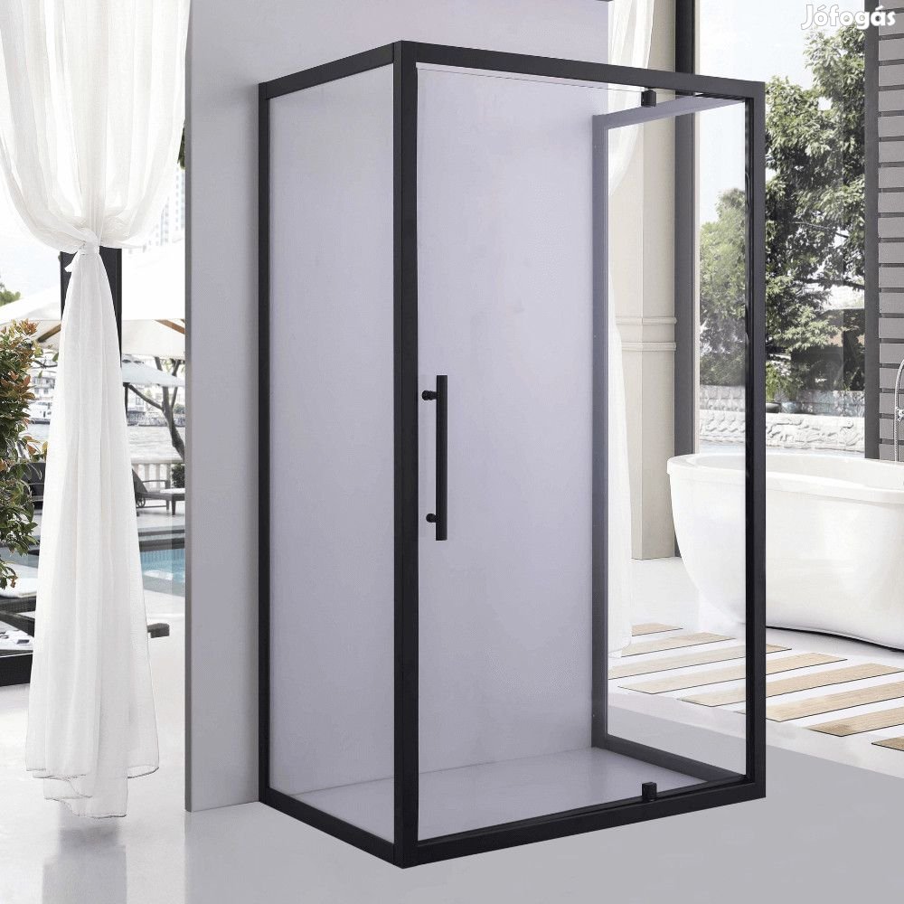 Stuxi Torino Black 100x70 falsíkra szerelhető 3 oldalú