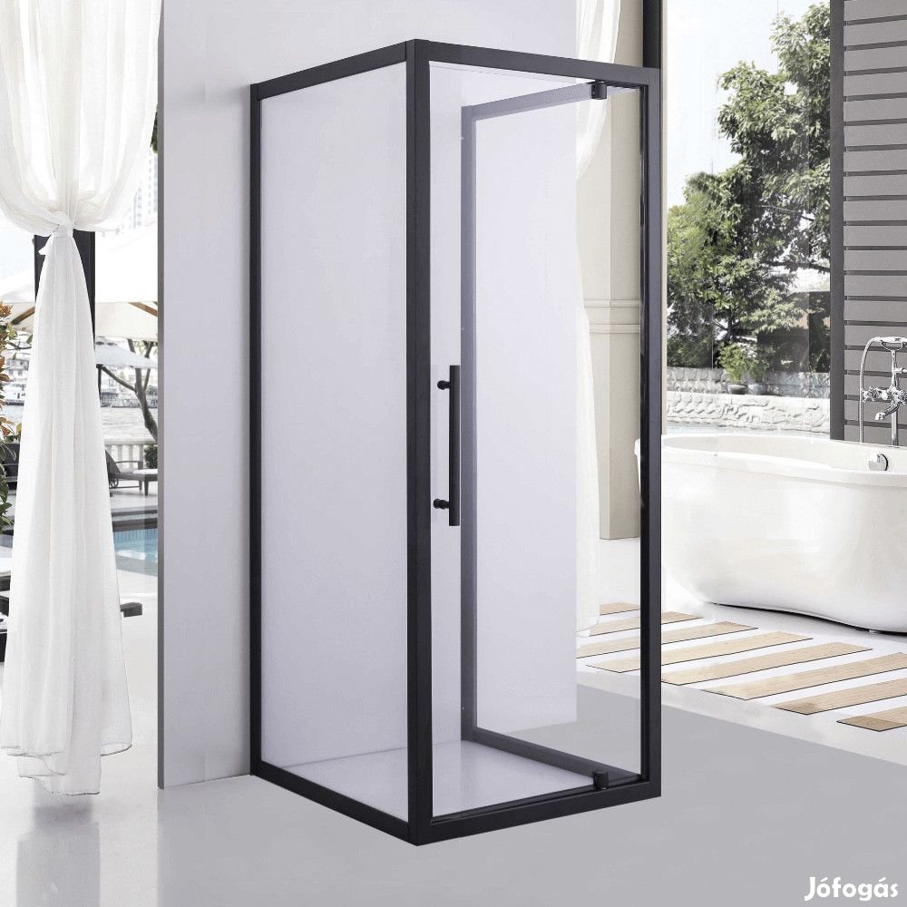 Stuxi Torino Black 80x90 falsíkra szerelhető 3 oldalú