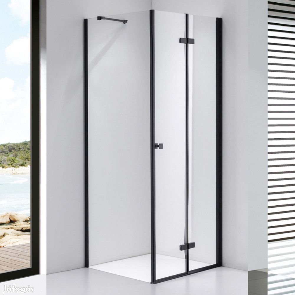 Stuxi Verona Black 80x80 cm szögletes csuklóajtós