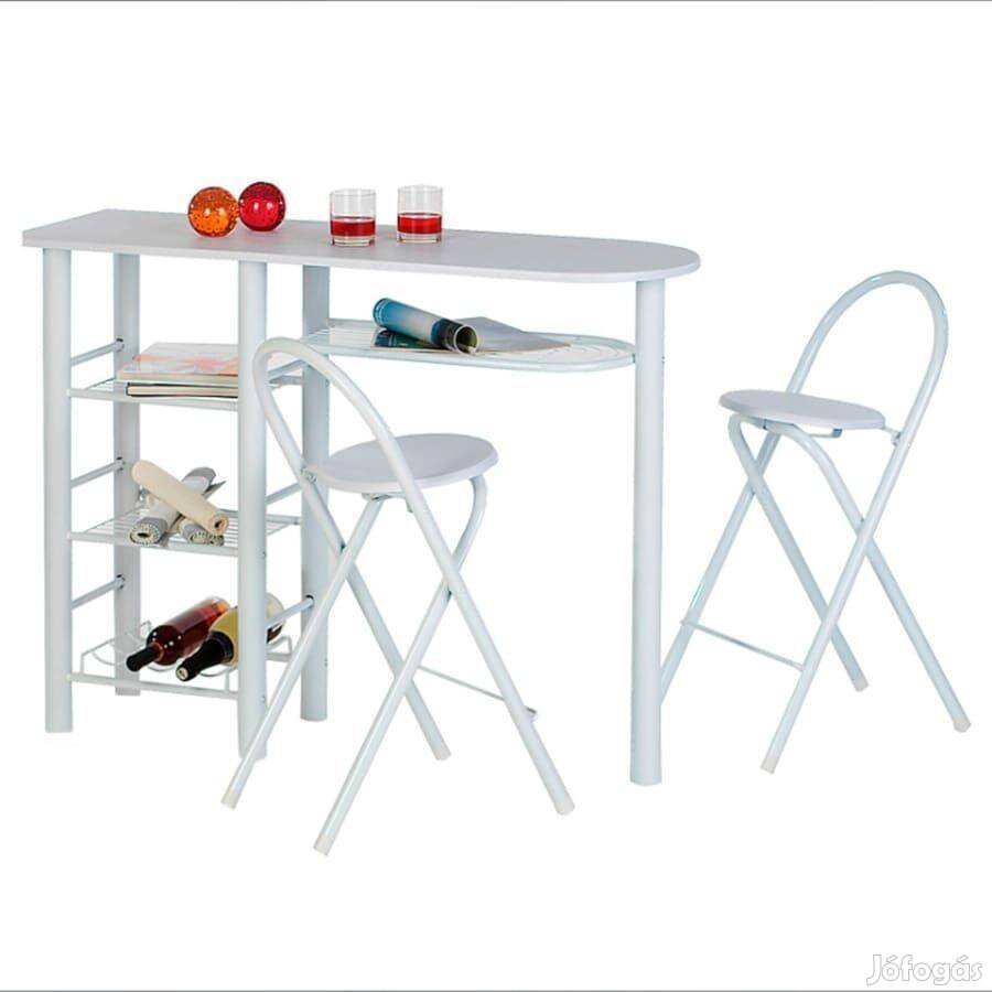 Style Bárasztal 2 Székkel (Fehér) 13182