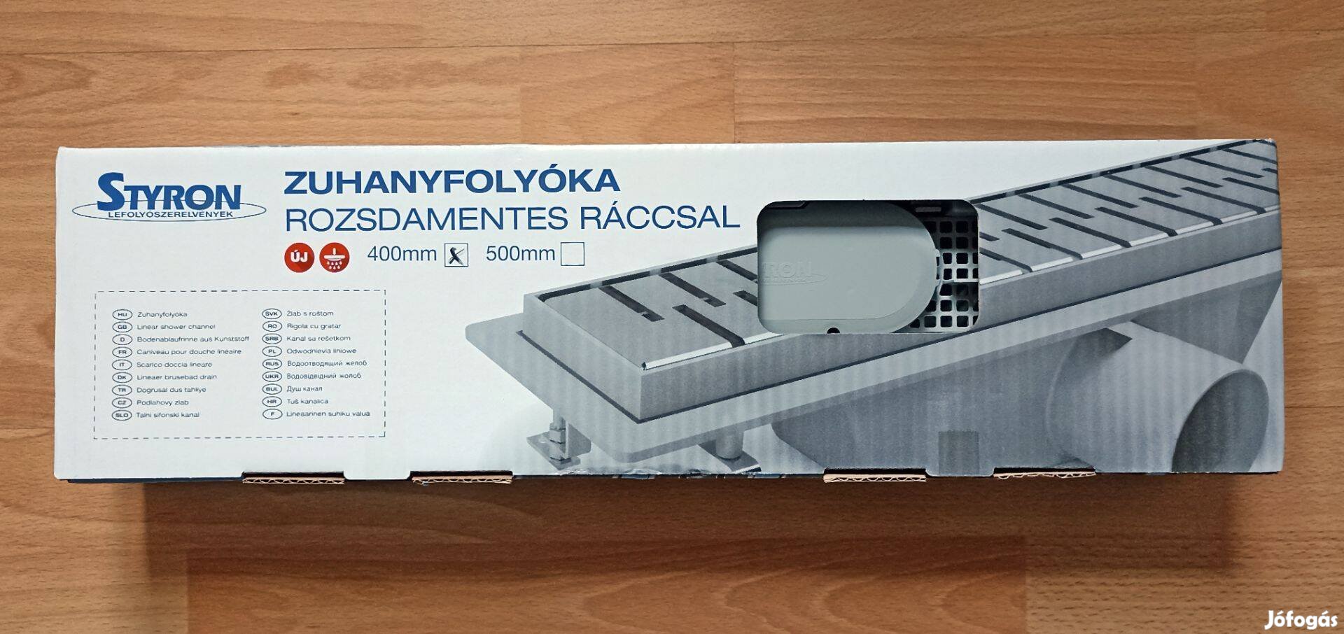 Styron Harmony Sty-H-40 zuhanyfolyóka, rozsdamentes, új,