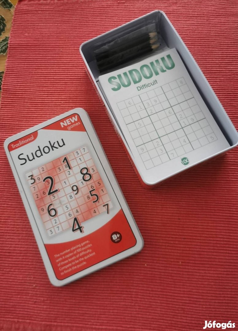 Sudoku, 4 személyes társasjáték, fém dobozban, új