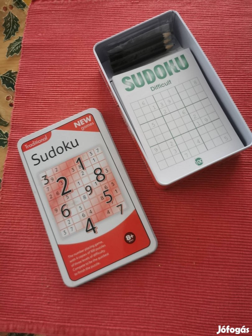 Sudoku , 4 személyes társasjáték, fém dobozban, új