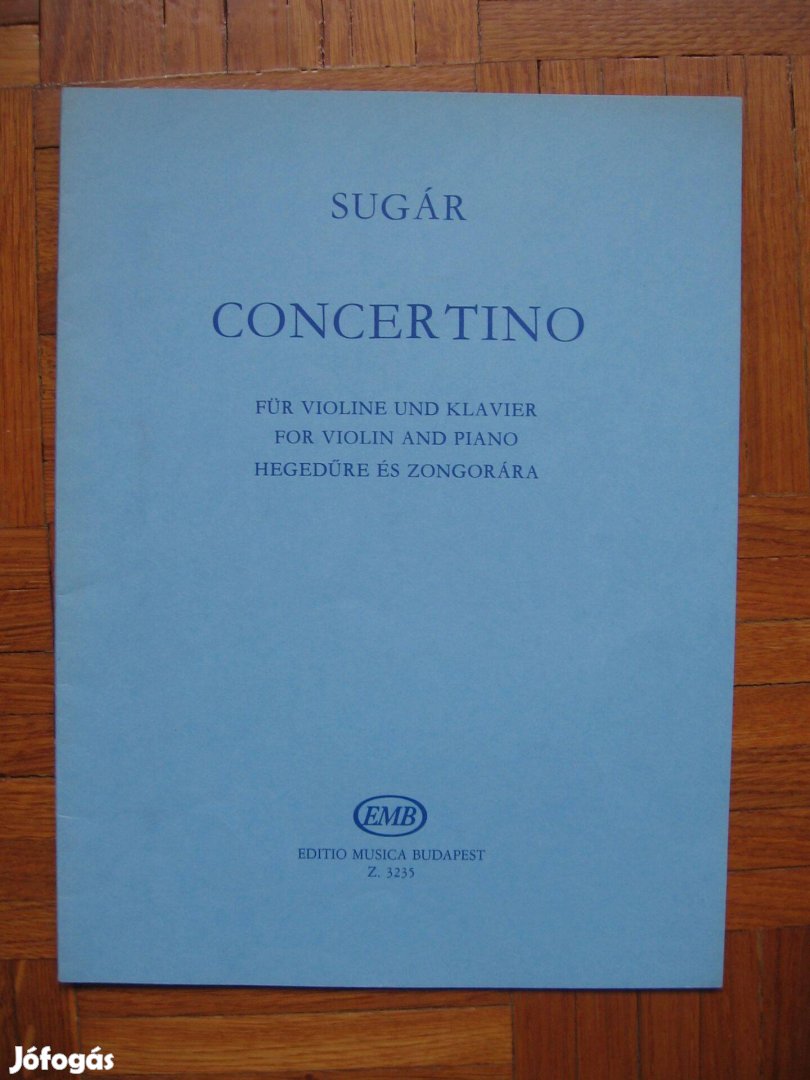 Sugár Concertino hegedű kotta