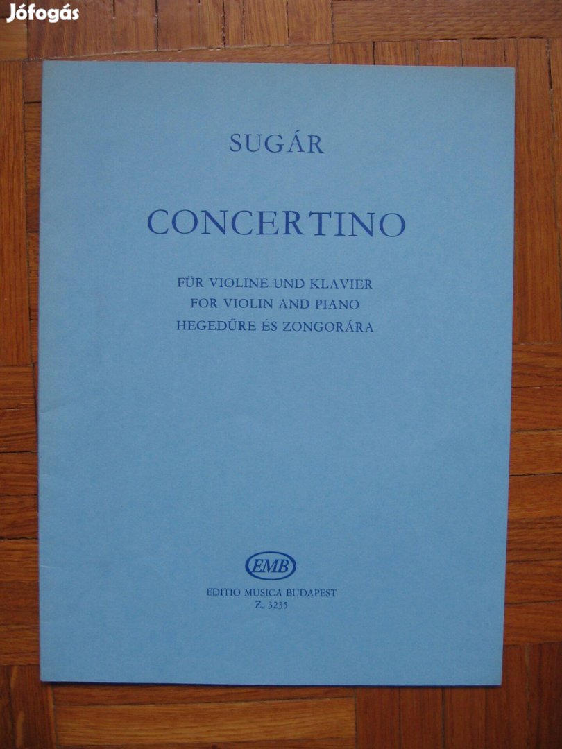 Sugár Concertino hegedű kotta