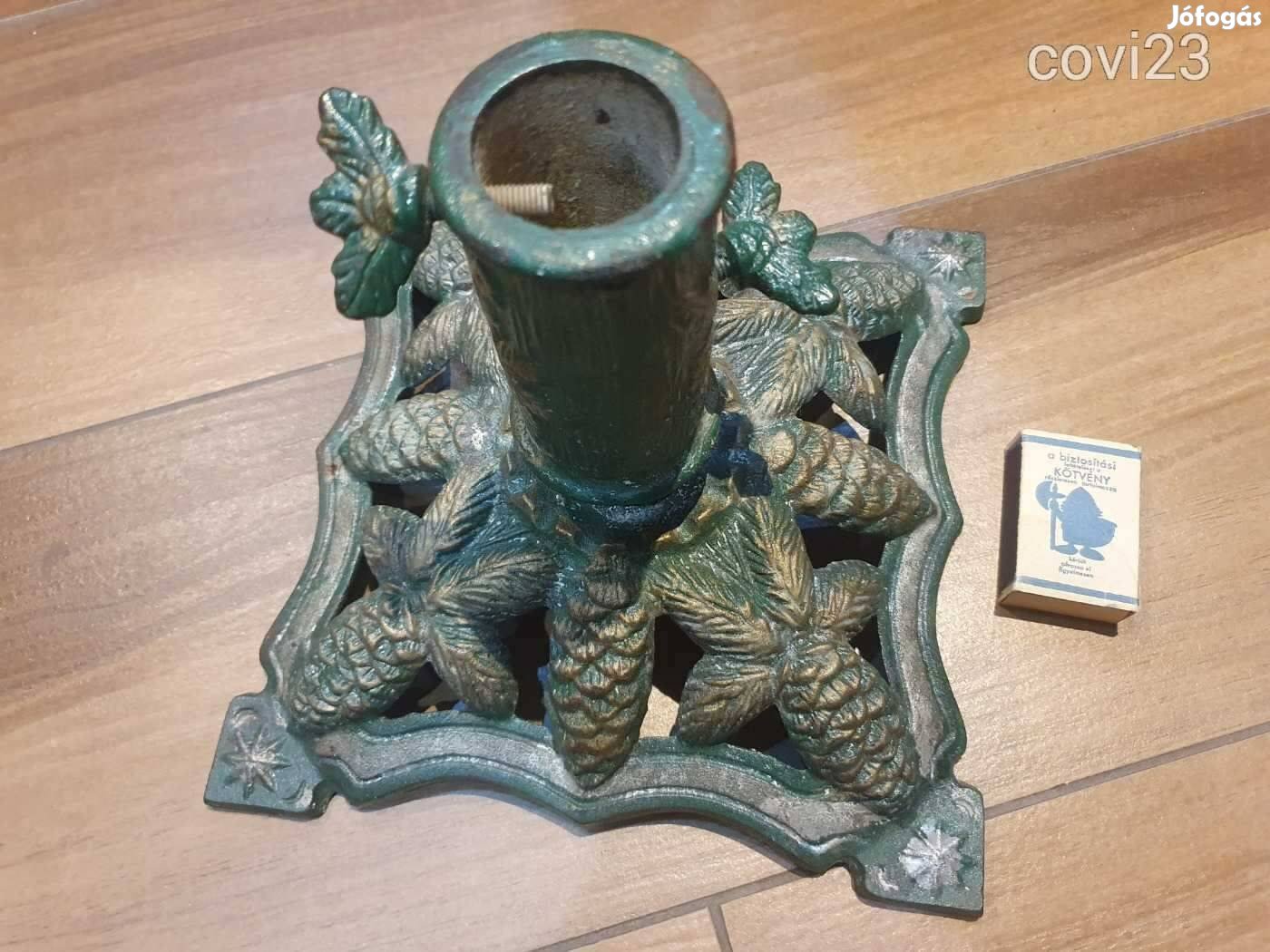 Súlyos nagyon szépen kidolgozott öntöttvas karácsonyfa talp