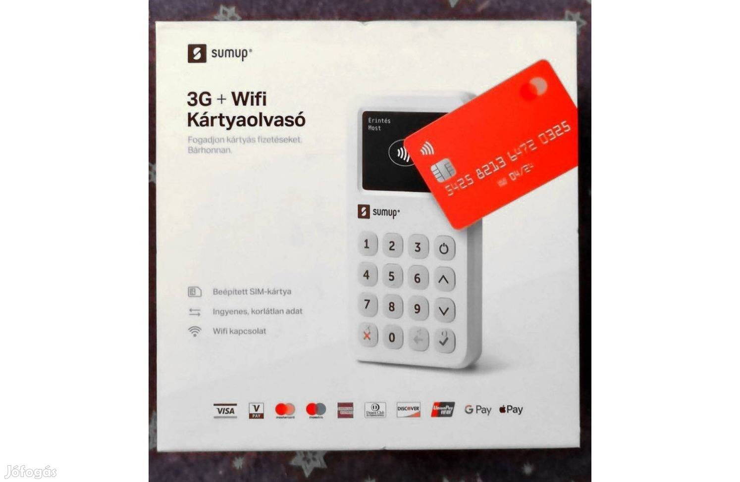 Sumup 3G+Wifi kártyaolvasó terminál új