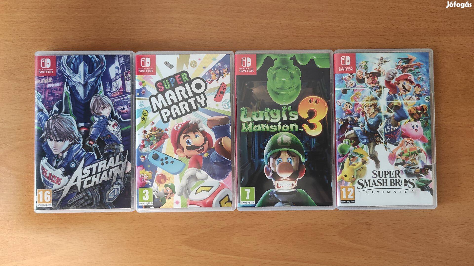 Super Mario Party, Astral Chain, Luigi's Mansion, Super Smash Bros