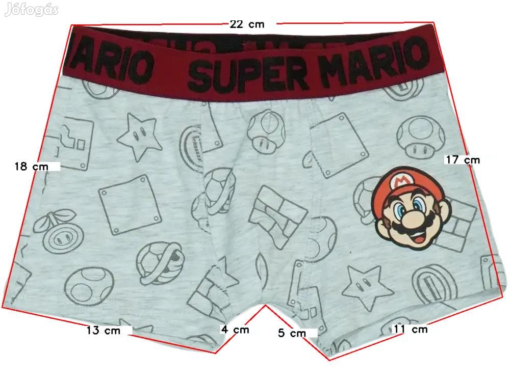 Super Mario Új (címke nélküli) Fiú Boxer (Méret: 110)