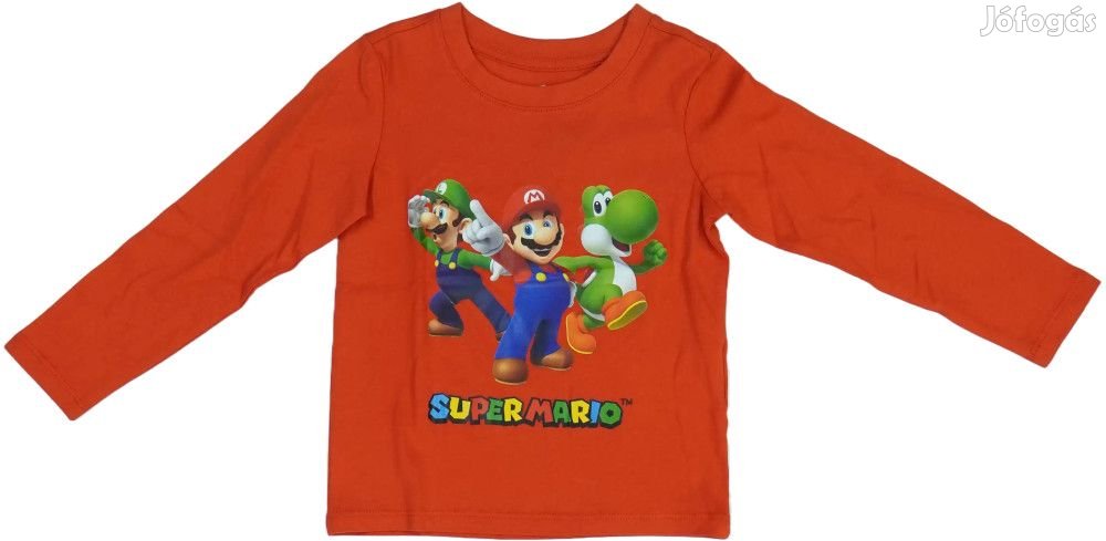 Super Mario Új (címkés) Fiú Hosszú ujjú felső (Méret: 98)