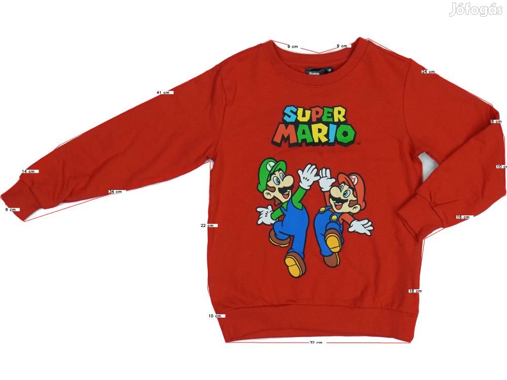 Super Mario Új (címkés) Fiú Pulóver (Méret: 104)