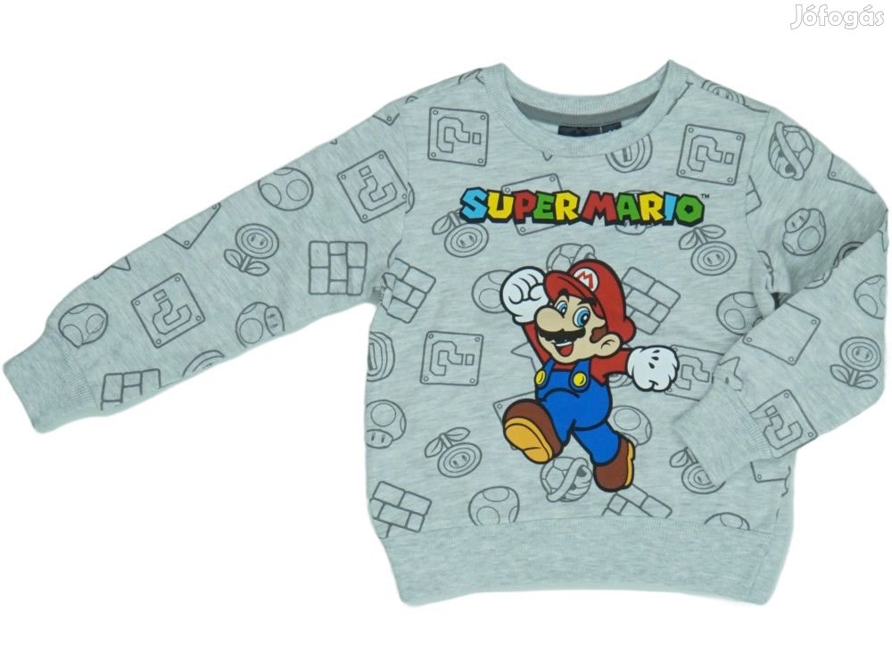 Super Mario Új (címkés) Fiú Pulóver (Méret: 98)