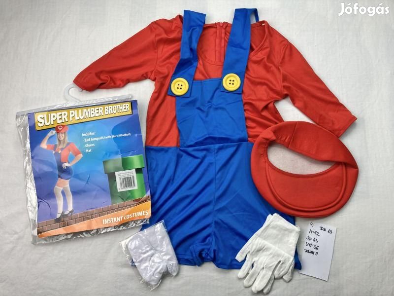 Super Mario jelmez, lány Super Mario jelmez, felnőtt jelmez, új DK13