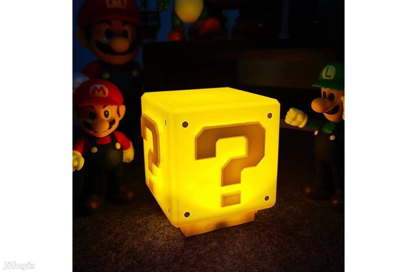 Super Mario kérdőjel tégla éjszakai lámpa 10 cm