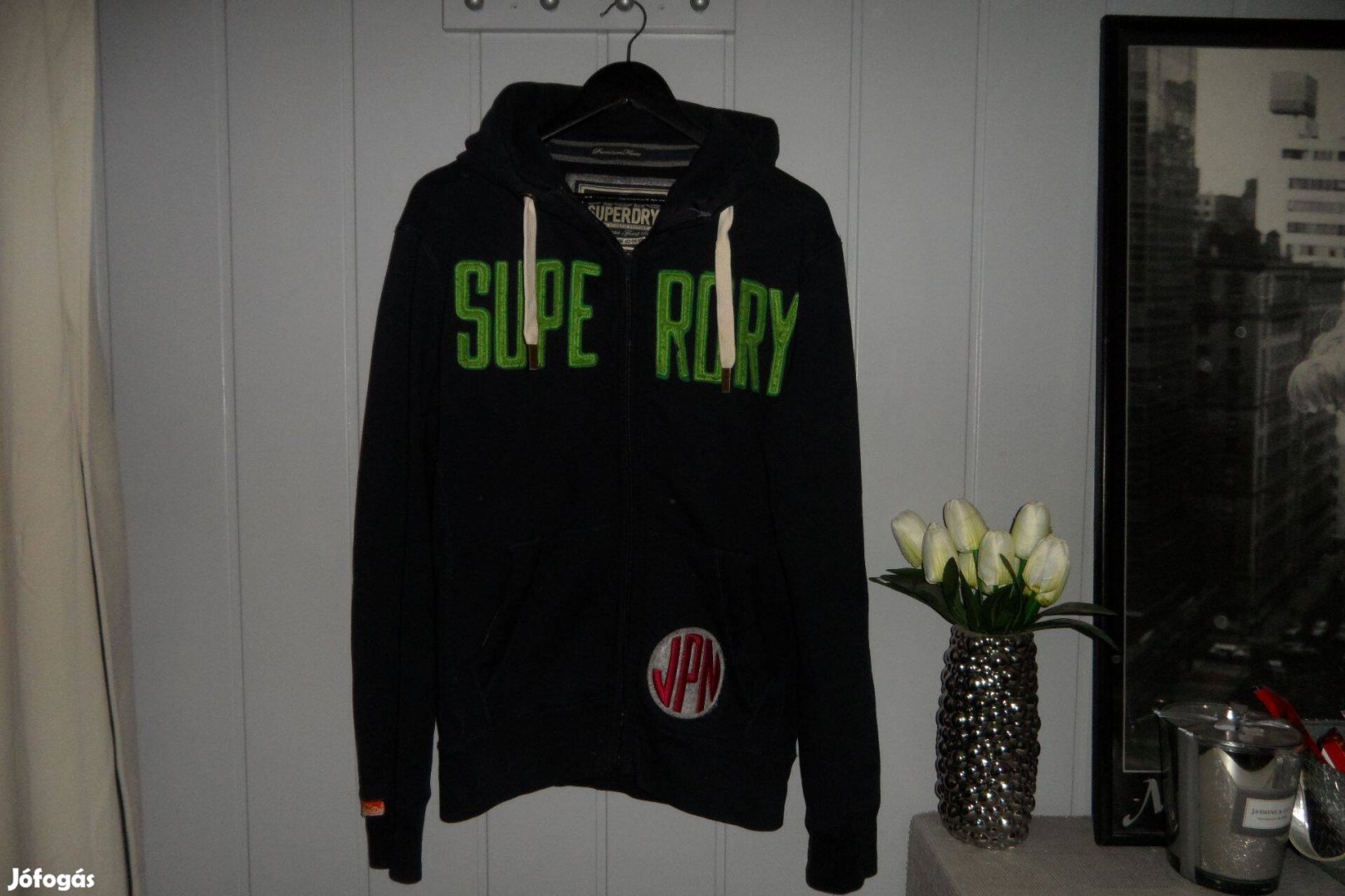 Superdry sötétkék pamut pulóver - melegítőfelső M méret