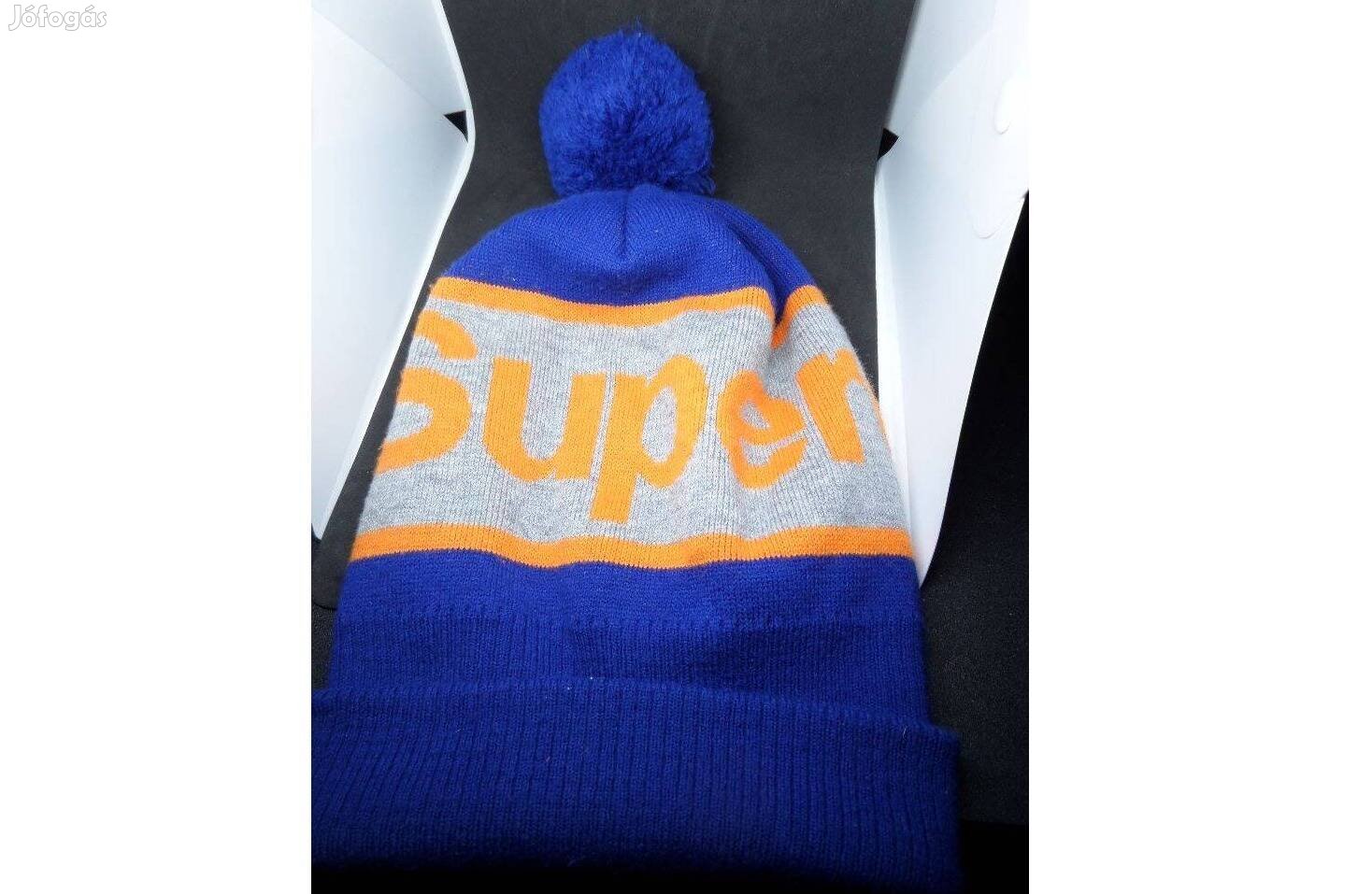 Superdry (eredeti) unisex One size téli, meleg kötött, bojtos sapka