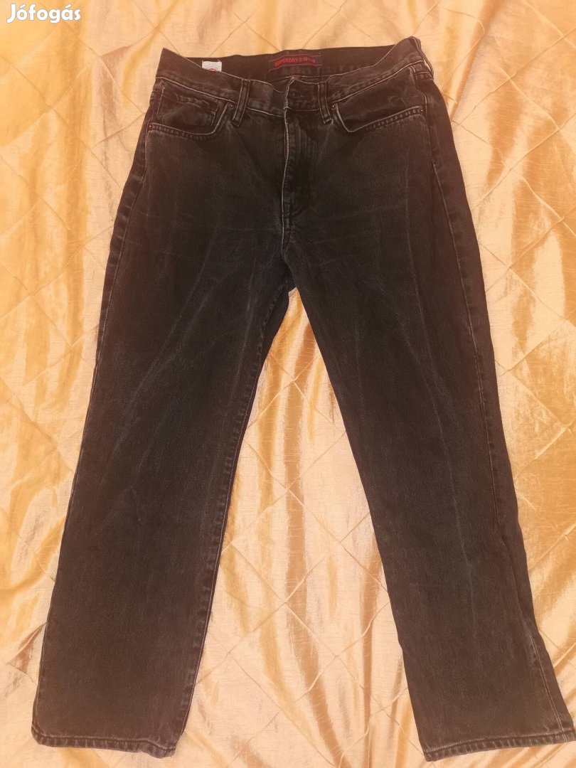 Superdry fekete straight farmer 28/30