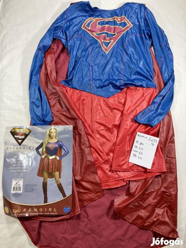 Supergirl jelmez, lány szuperhős jelmez, felnőtt jelmez, új