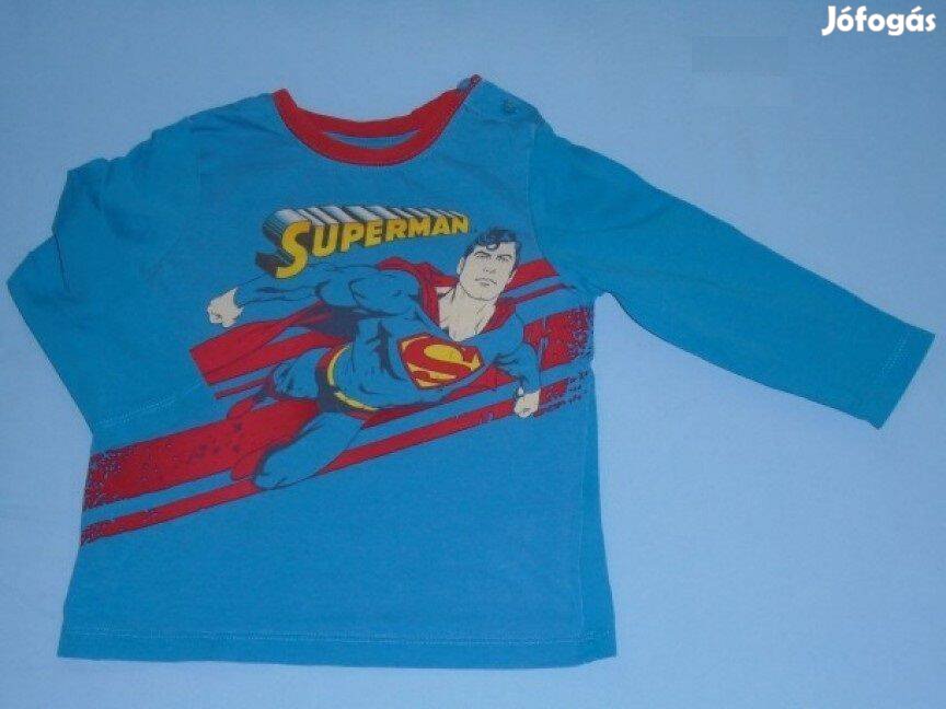 Superman mintás és kék hosszú ujjú felső 2 évesre (méret 92)