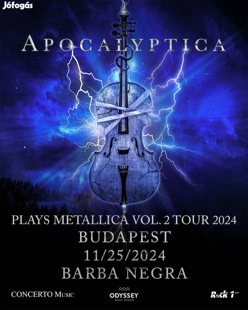 Sürgősen eladó 2 db Apocalyptica  Bp. Koncertjegy