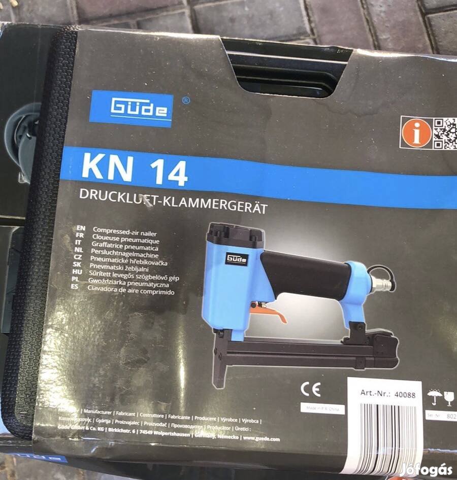 Sűrített levegős kapcsozó szögbelövő Güde KN 14