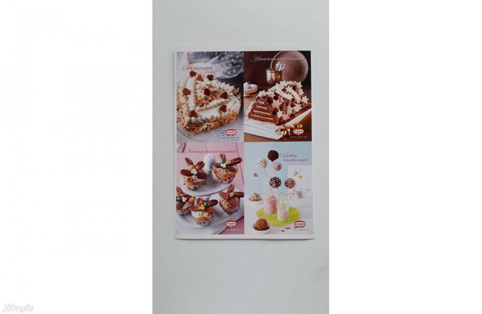Süteményes postatiszta képeslap 4 db egyben