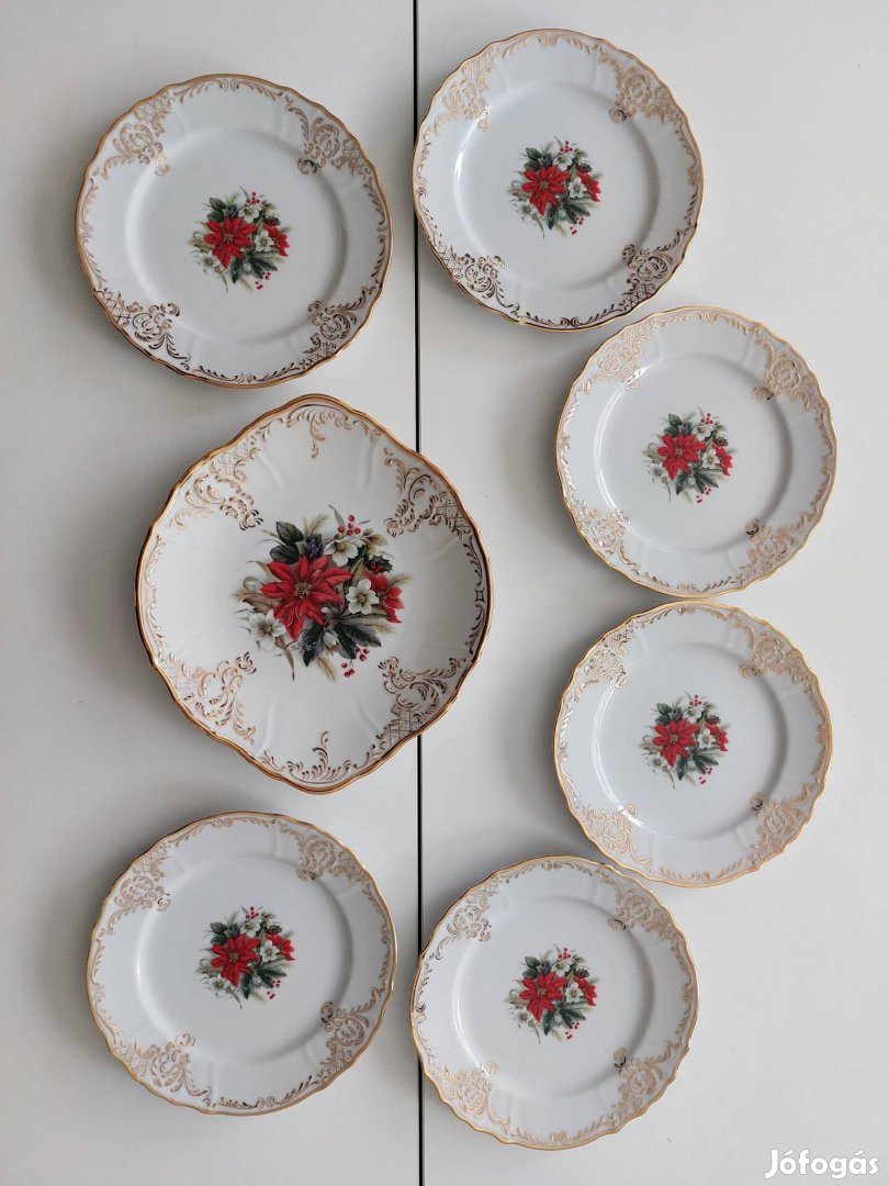 Süteményes szett-Porcelán Hollóháza