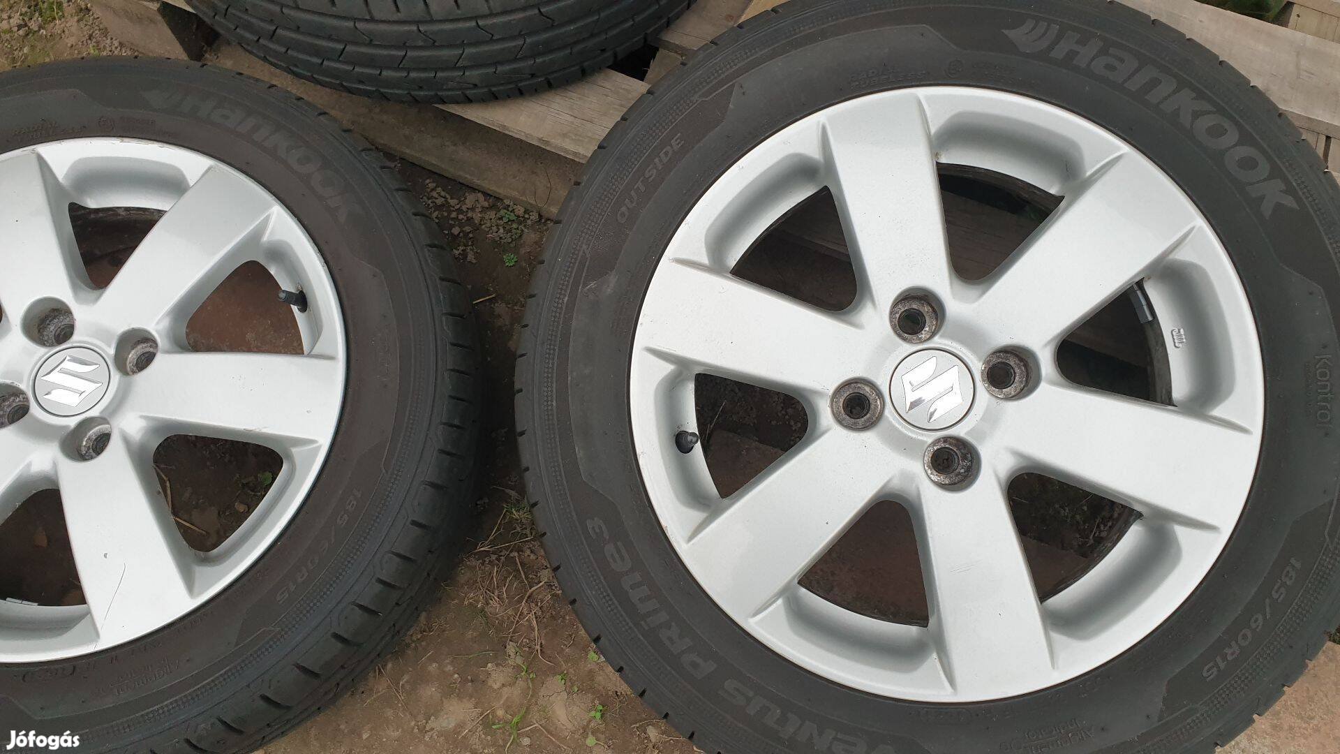 Suzuki 185/60 R15 hankook nyári , gyári alufelni