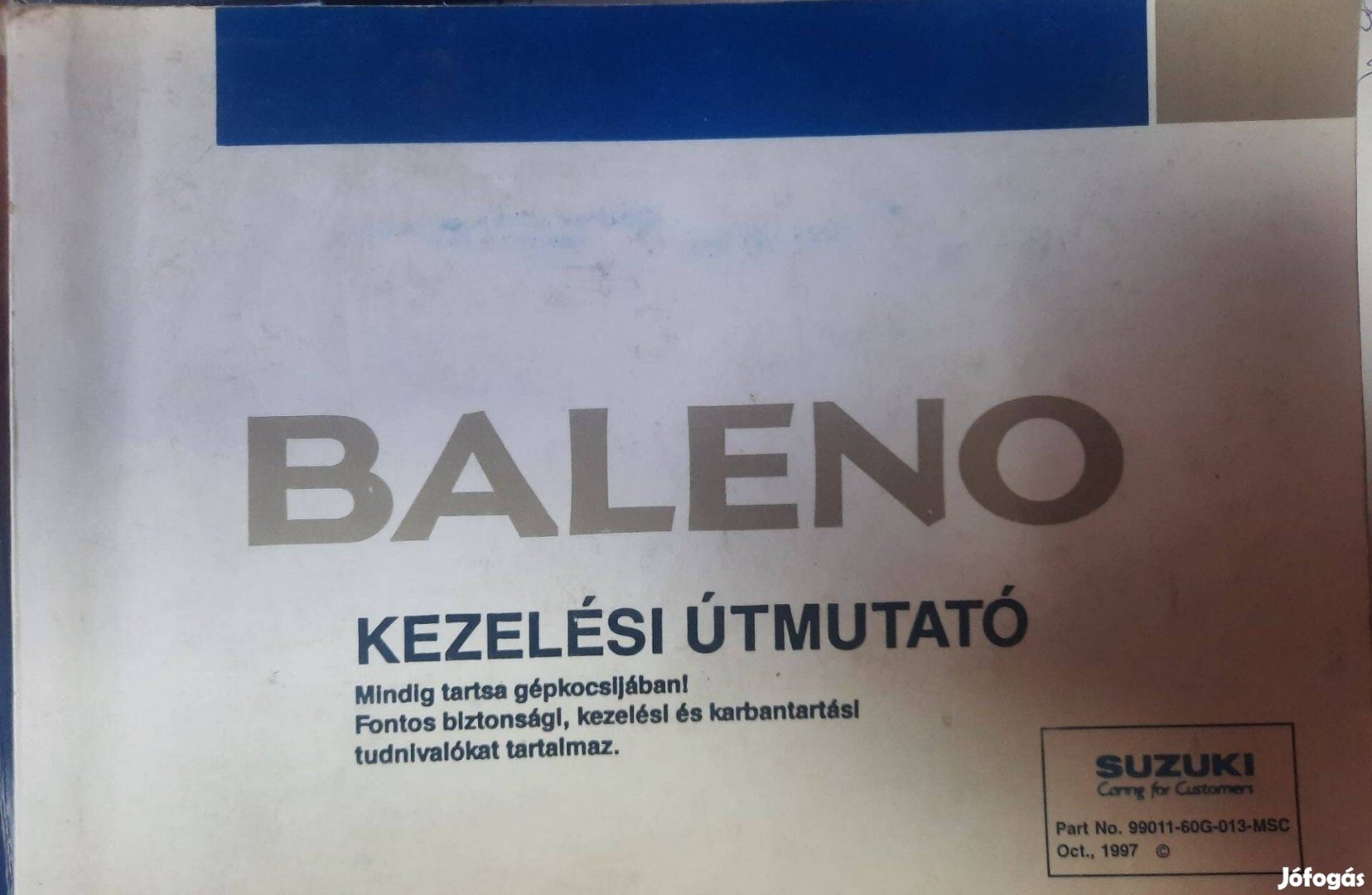Suzuki Baleno Magyar nyelvű használati útmutató