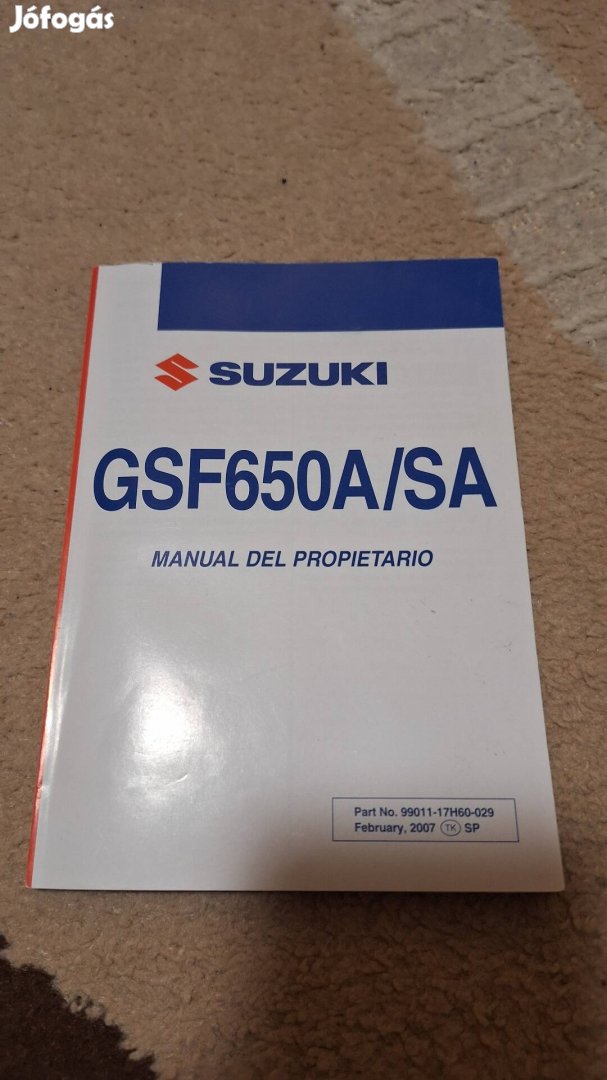 Suzuki Gsf 650 1250 Bandit gyári gépkönyv kézikönyv kezelési útmutató