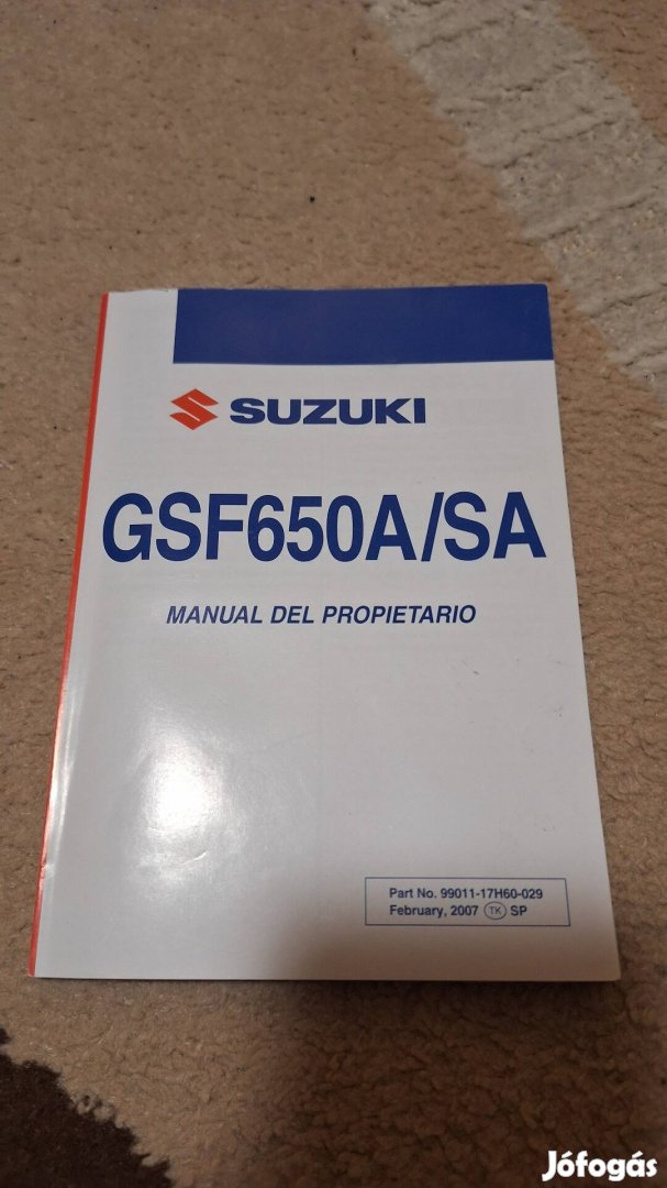 Suzuki Gsf 650 Bandit gyári gépkönyv kézikönyv kezelési útmutató könyv