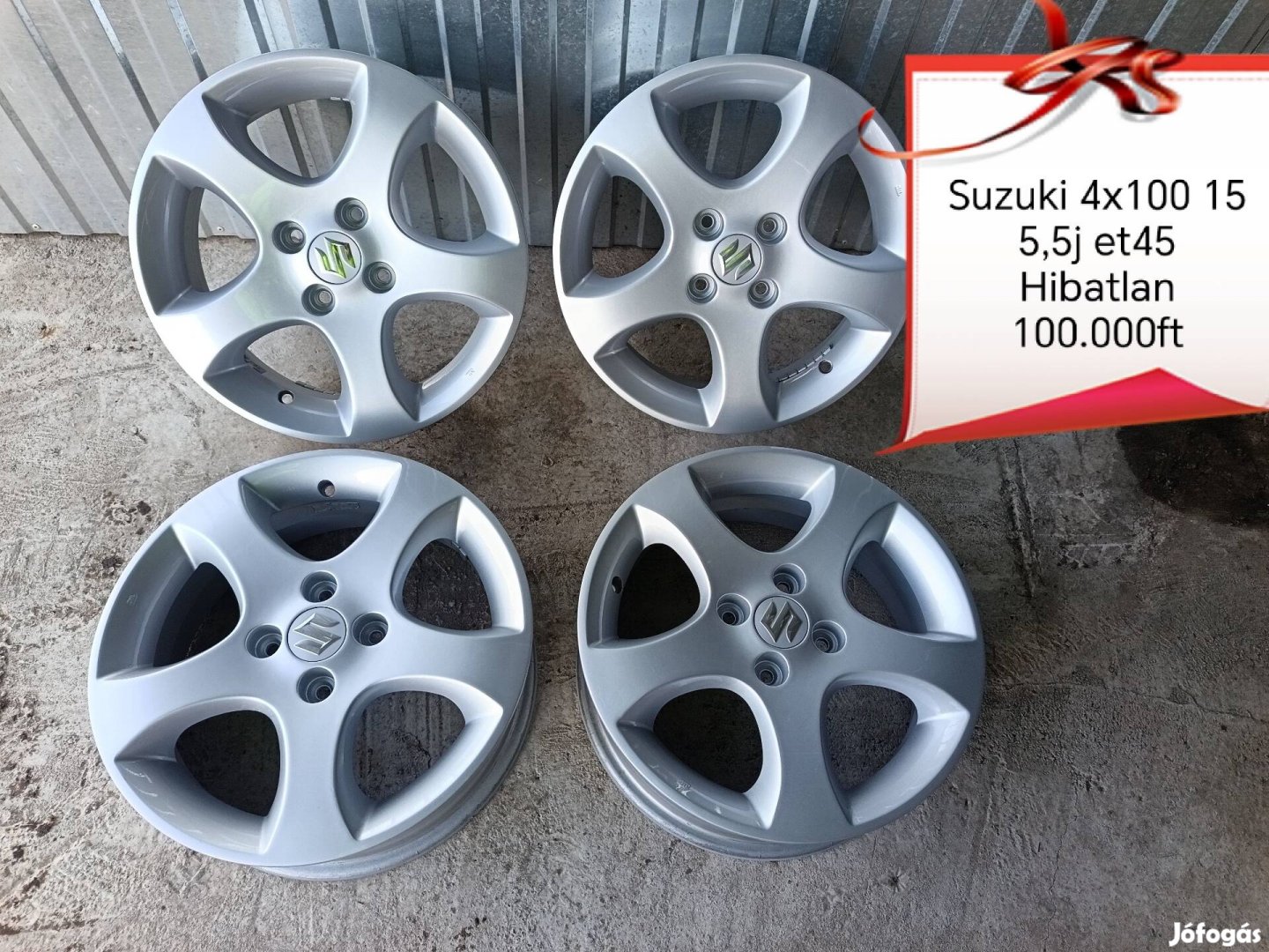 Suzuki swift 4x100 15 gyári alufelni szett 