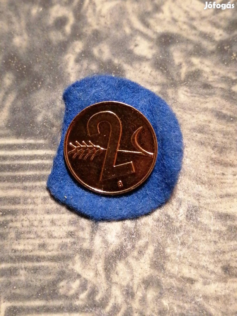 Svájci 2 rappen érme kitűző