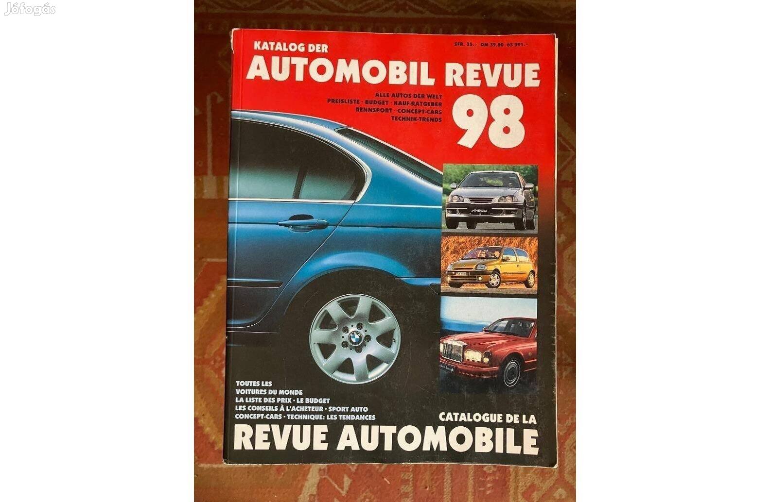 Svájci autókatalógus Katalog der Automobil Revue 1998