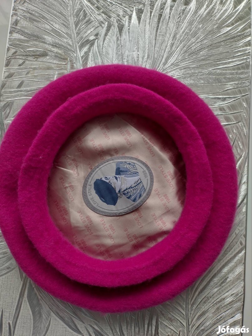 Svájci sapka, új, gyapjú, bélelt, pink